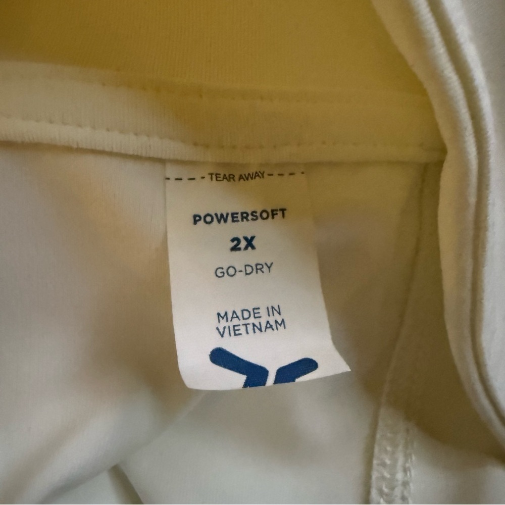 Old Navy PowerSoft Crop Polo Zip Top White Sleeveless Activewear 2X Activewear - Picture 6 of 8